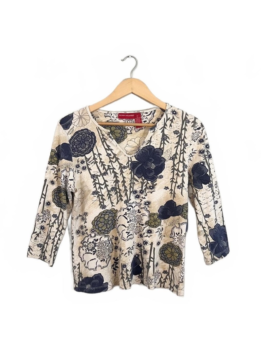 Y2K Botanical Floral Print Long Sleeve T-shirt 2000’s Bohemian